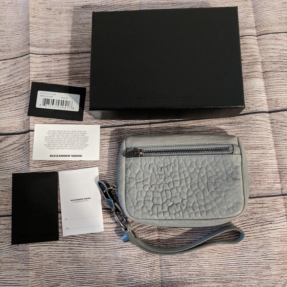 Alexander Wang Fumo Wallet Wristlet Grey Mercury